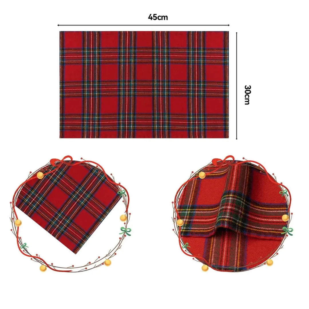 Rectangular Holiday Dining Placemat Set of 4 Christmas Tableware - Detail 4 - Envilune Luxury Christmas Decor