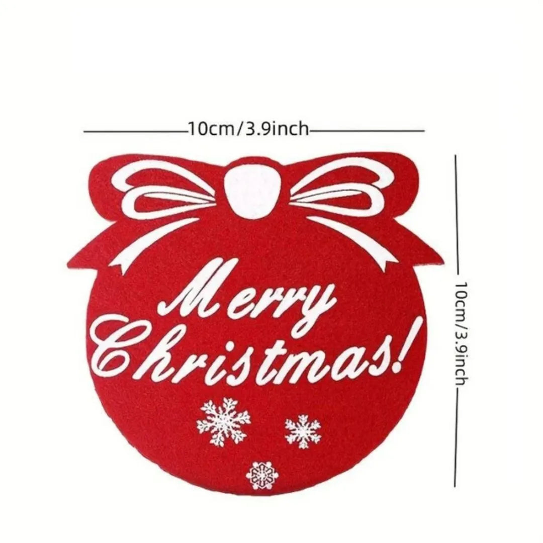 Round Holiday Drink Coaster Set of 4 Christmas Table Decor - Detail 4 - Envilune Luxury Christmas Decor