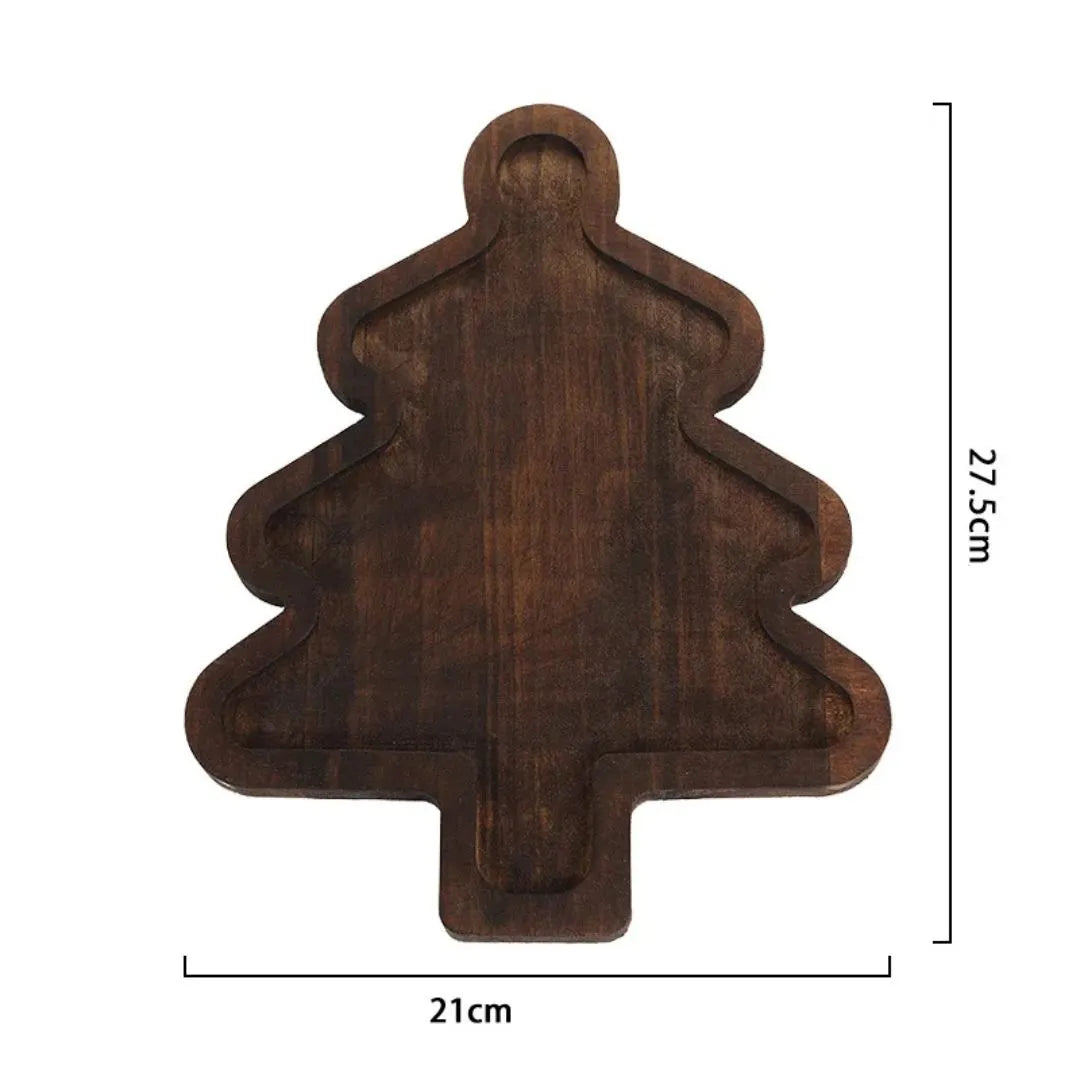 Festive Wooden Christmas Tree and Santa Hat Charcuterie Board - Detail 5 - Envilune Luxury Christmas Decor