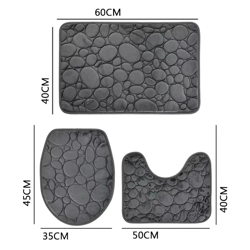 3-Piece Absorbent Non-Slip Bathroom Mat Set – view 13