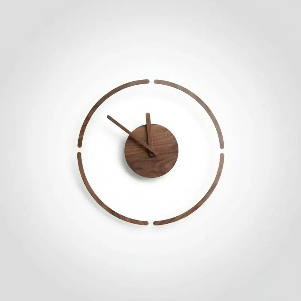 35.5cm Transparent Acrylic & Walnut Silent Quartz Wall Clock – view 8