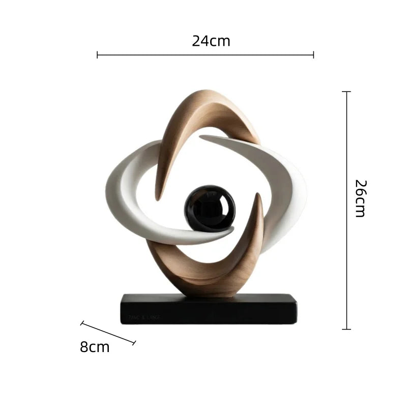 26cm Matte Geometric Resin Ring Sculpture – view 8