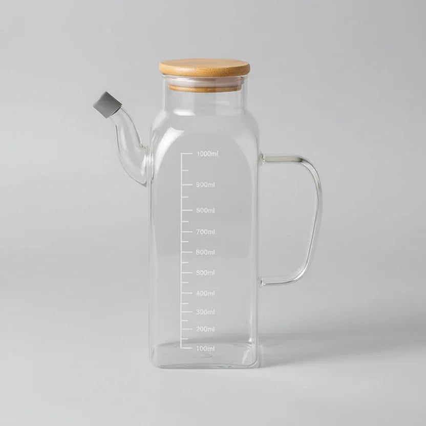 Glass Oil & Vinegar Bottle with Measuring Marks – view 6