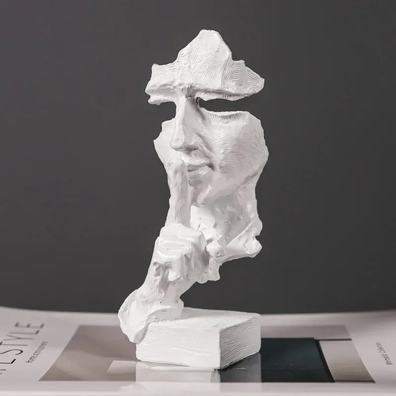 Speak No Evil Vintage Resin Face Sculpture – view 6