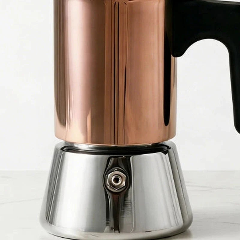 Palermo Induction Moka Pot – Copper Finish, 200 ml – feature detail