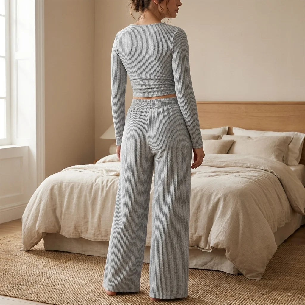 Aveline Ribbed Lounge Set – ribbed knit