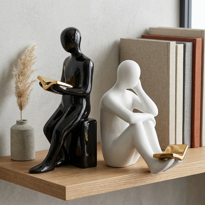 Decorative Bookend – Glazed Ceramic for Shelves