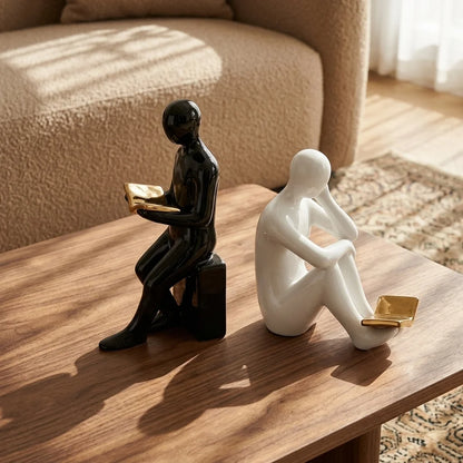 Decorative Bookend – Glazed Ceramic for Shelves