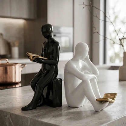 Decorative Bookend – Glazed Ceramic for Shelves