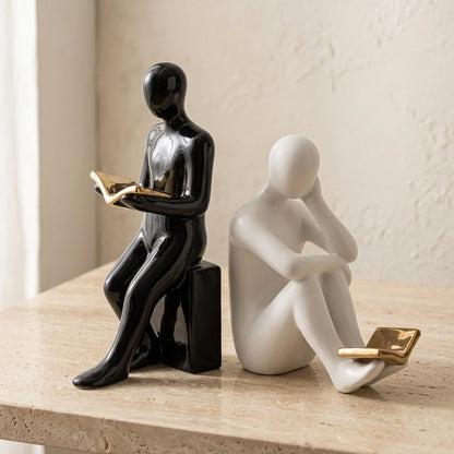 Decorative Bookend – Glazed Ceramic for Shelves