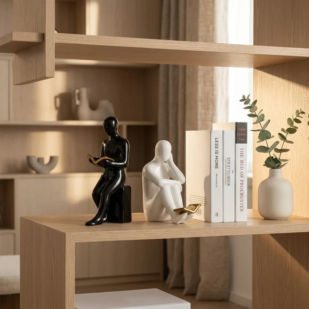 Decorative Bookend – Glazed Ceramic for Shelves