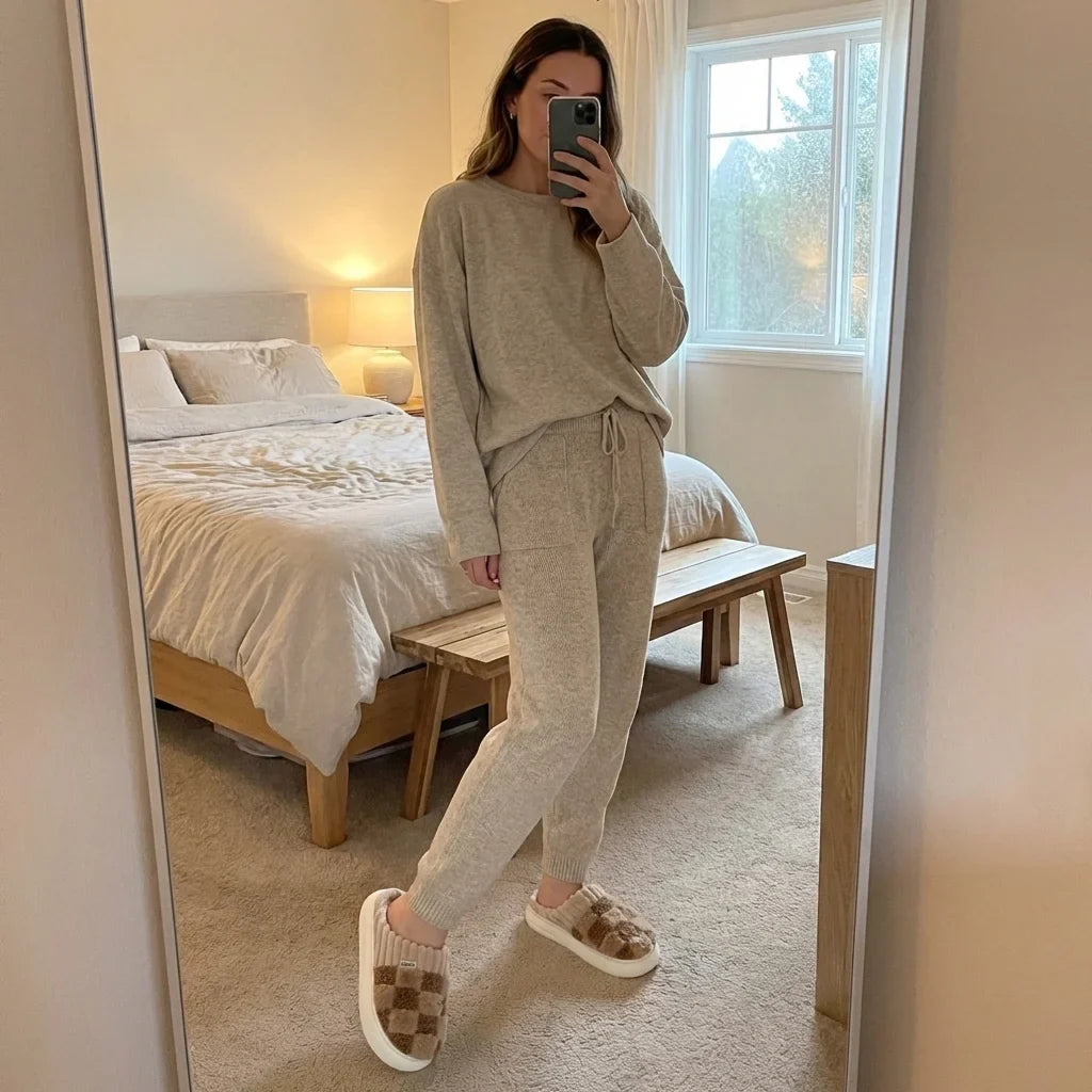 Elara Soft Plaid Slippers