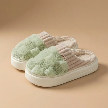 Elara Soft Plaid Slippers