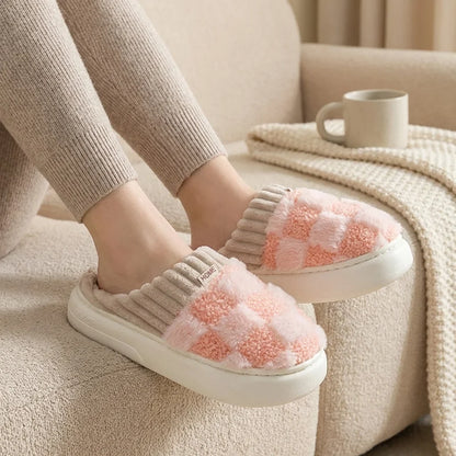 Elara Soft Plaid Slippers