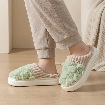 Elara Soft Plaid Slippers