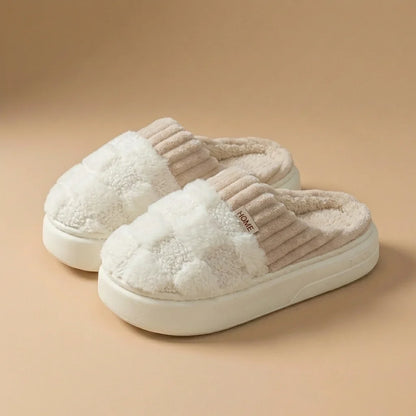 Elara Soft Plaid Slippers