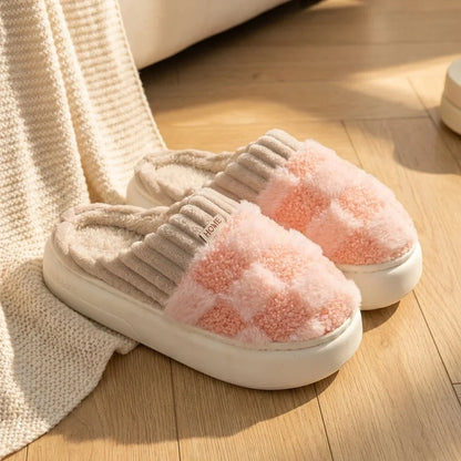 Elara Soft Plaid Slippers