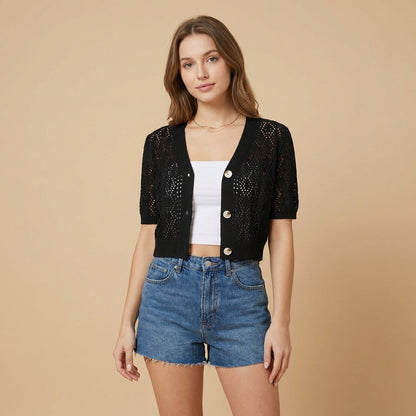 Elaris Pointelle Cardigan