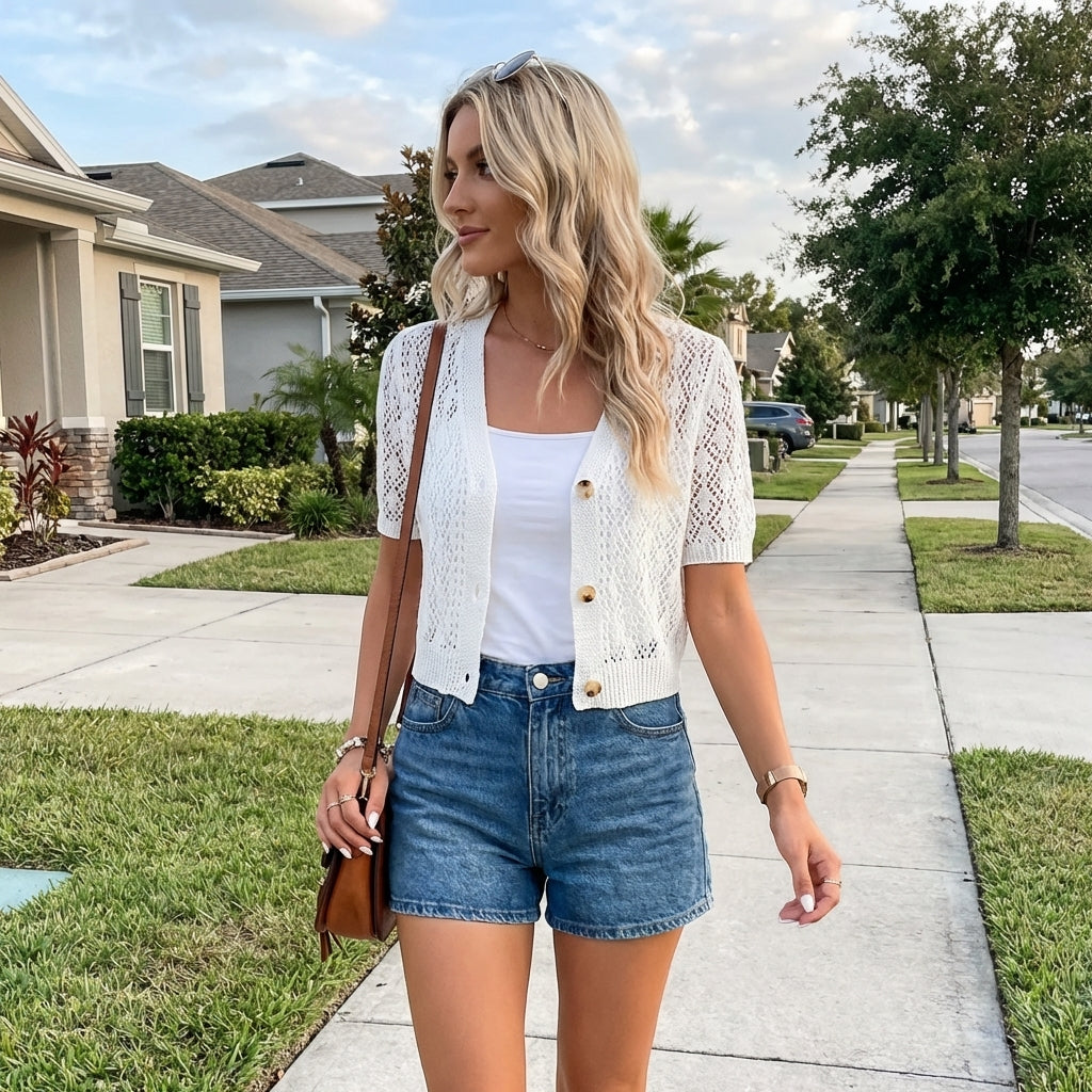 Elaris Pointelle Cardigan