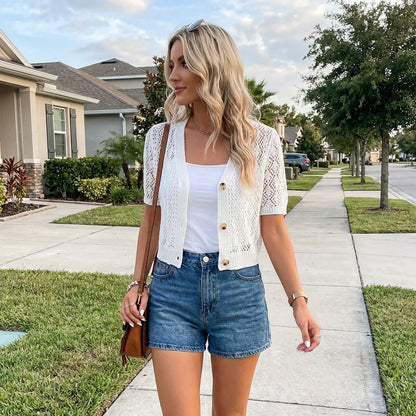 Elaris Pointelle Cardigan