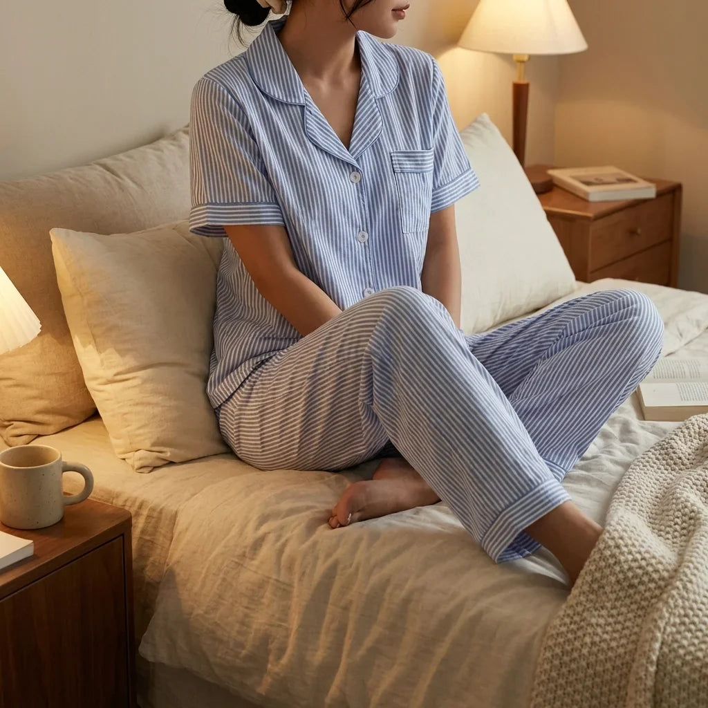 Elvara Stripe Pajama Set