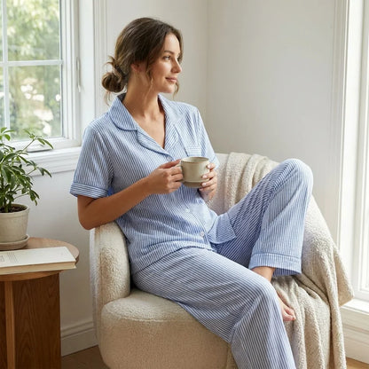 Elvara Stripe Pajama Set