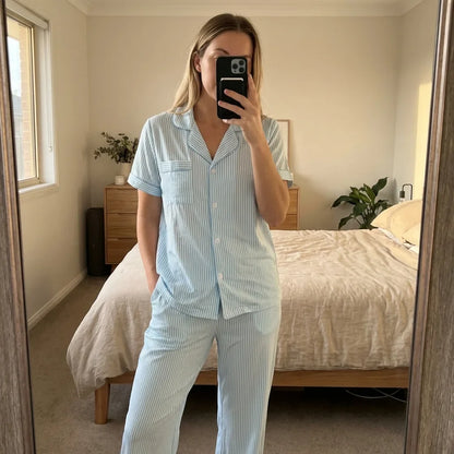 Elvara Stripe Pajama Set