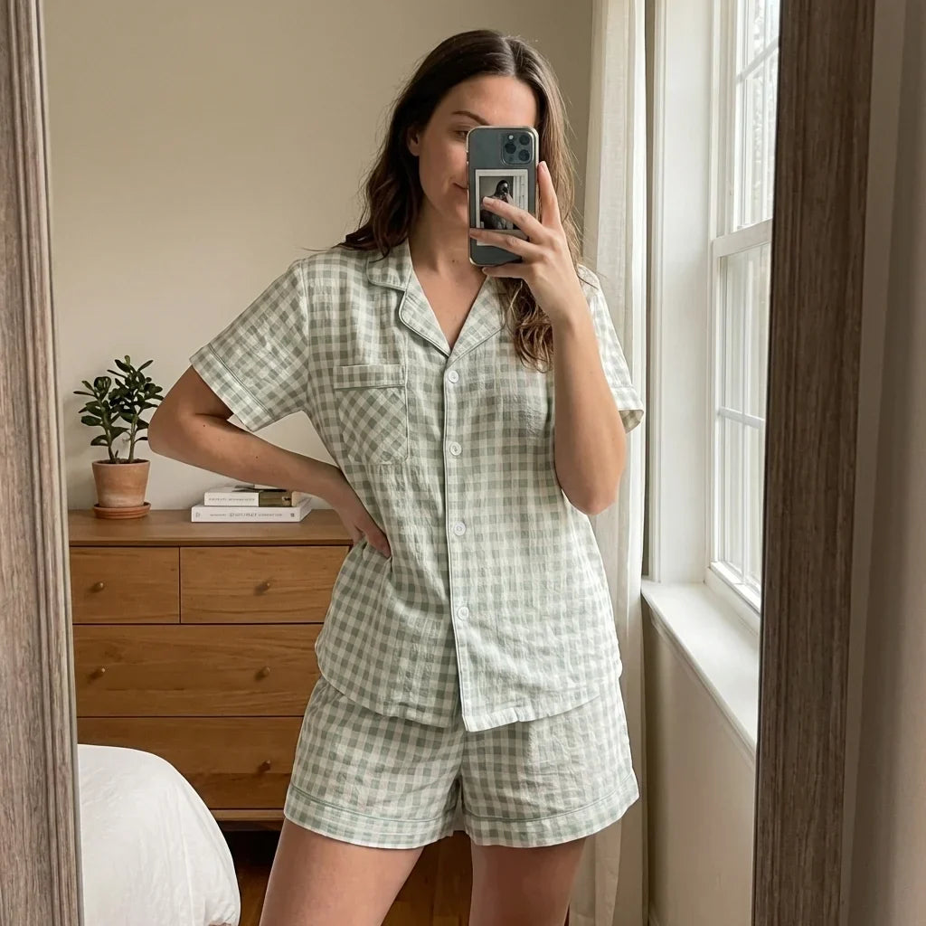 Evelyn Plaid Pajama Set