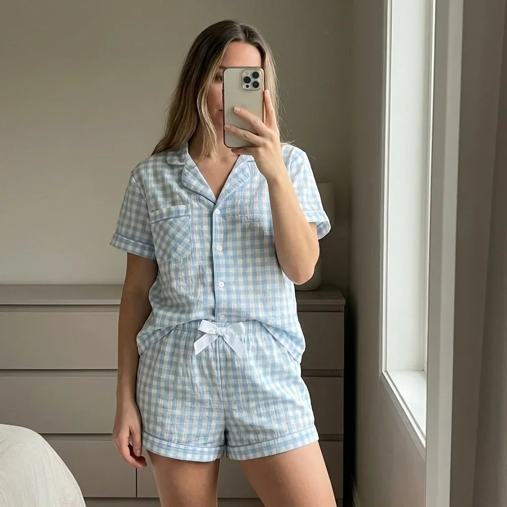 Evelyn Plaid Pajama Set