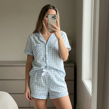 Evelyn Plaid Pajama Set