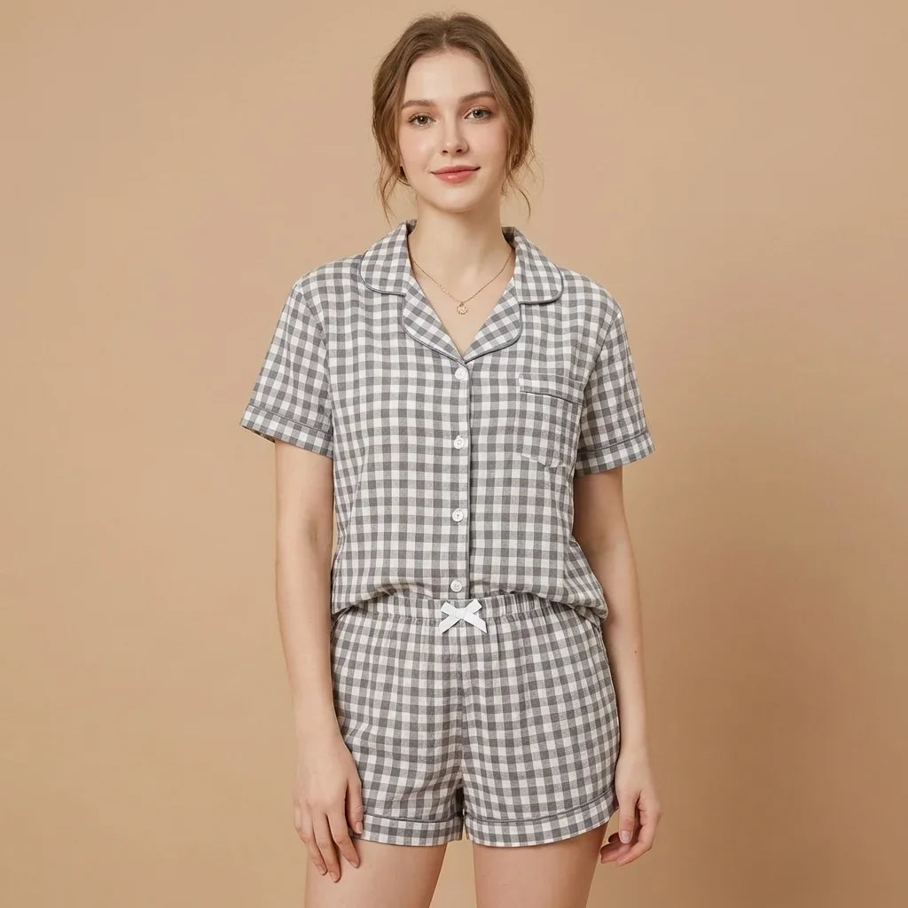 Evelyn Plaid Pajama Set