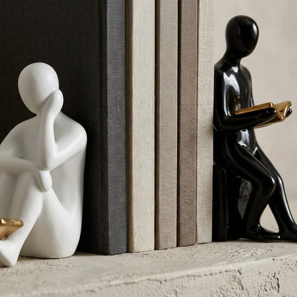 Decorative Bookend – Glazed Ceramic for Shelves