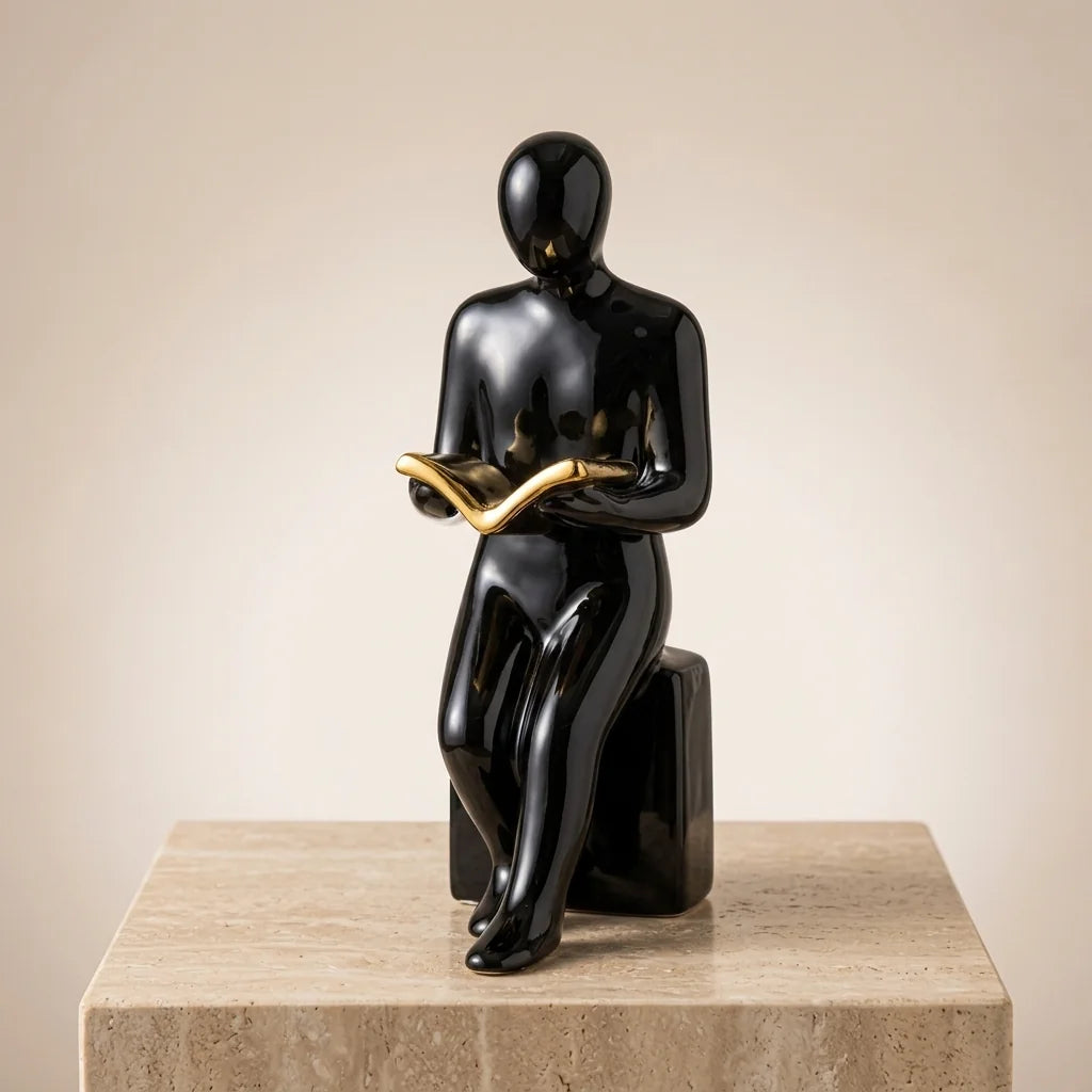 Decorative Bookend – Glazed Ceramic for Shelves