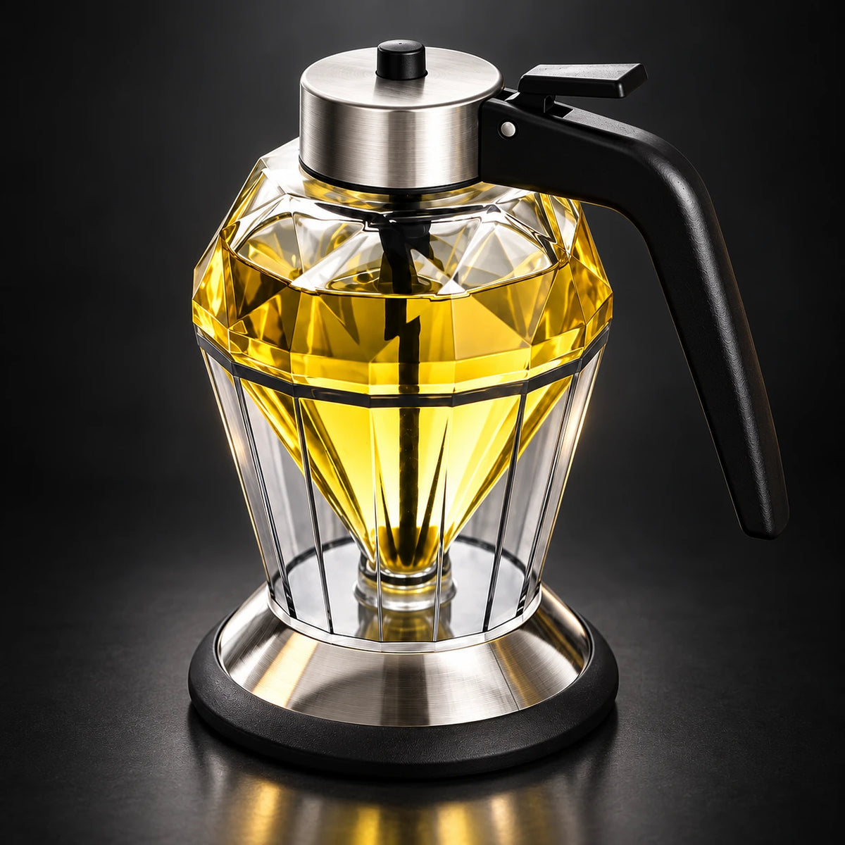 Honey Dispenser – Glass, Stainless Steel Base