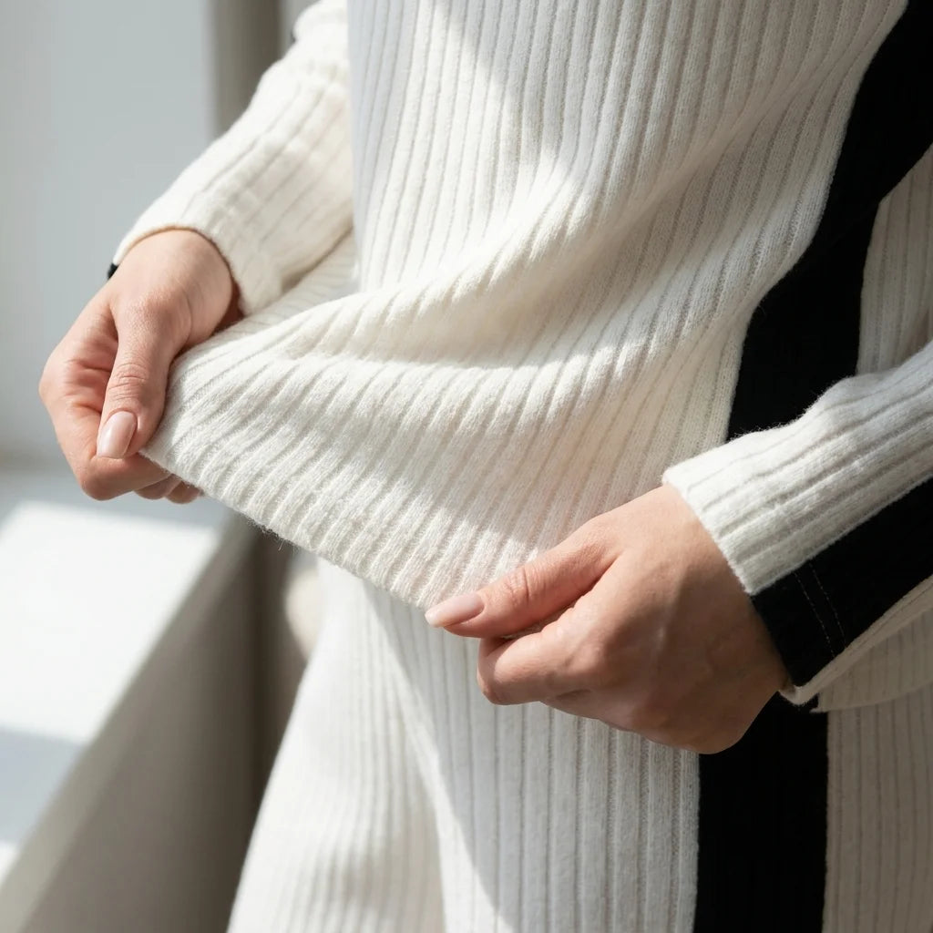 Ivora Half-Zip Lounge Set – ribbed texture