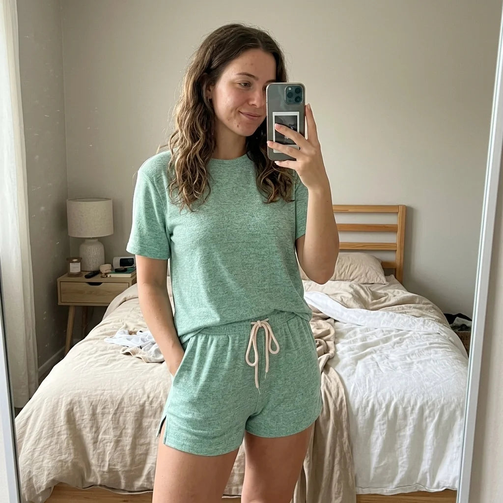 Liora Soft Shorts Lounge Set – drawstring waist