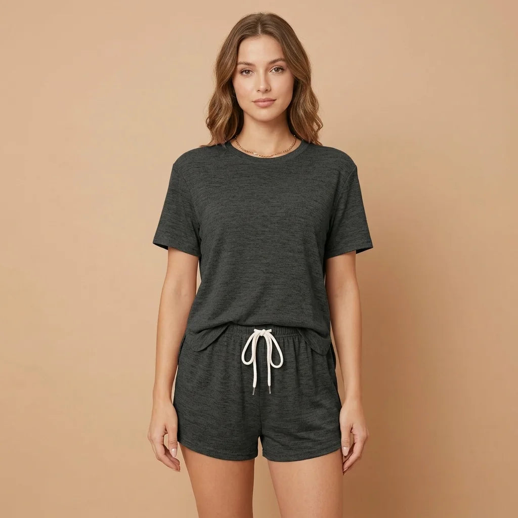 Liora Soft Shorts Lounge Set – short sleeves