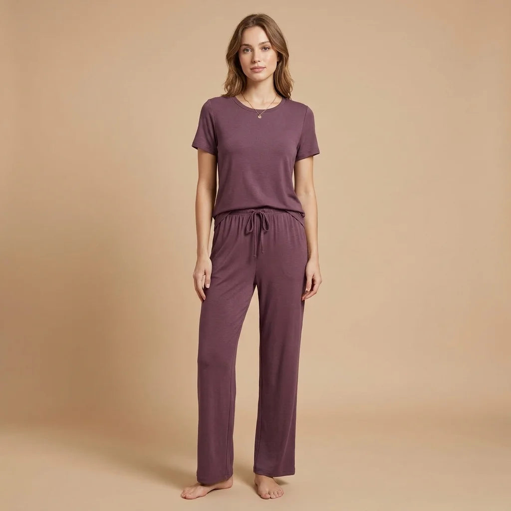 Mavelle Soft Wide-Leg Lounge Set – wide-leg pants