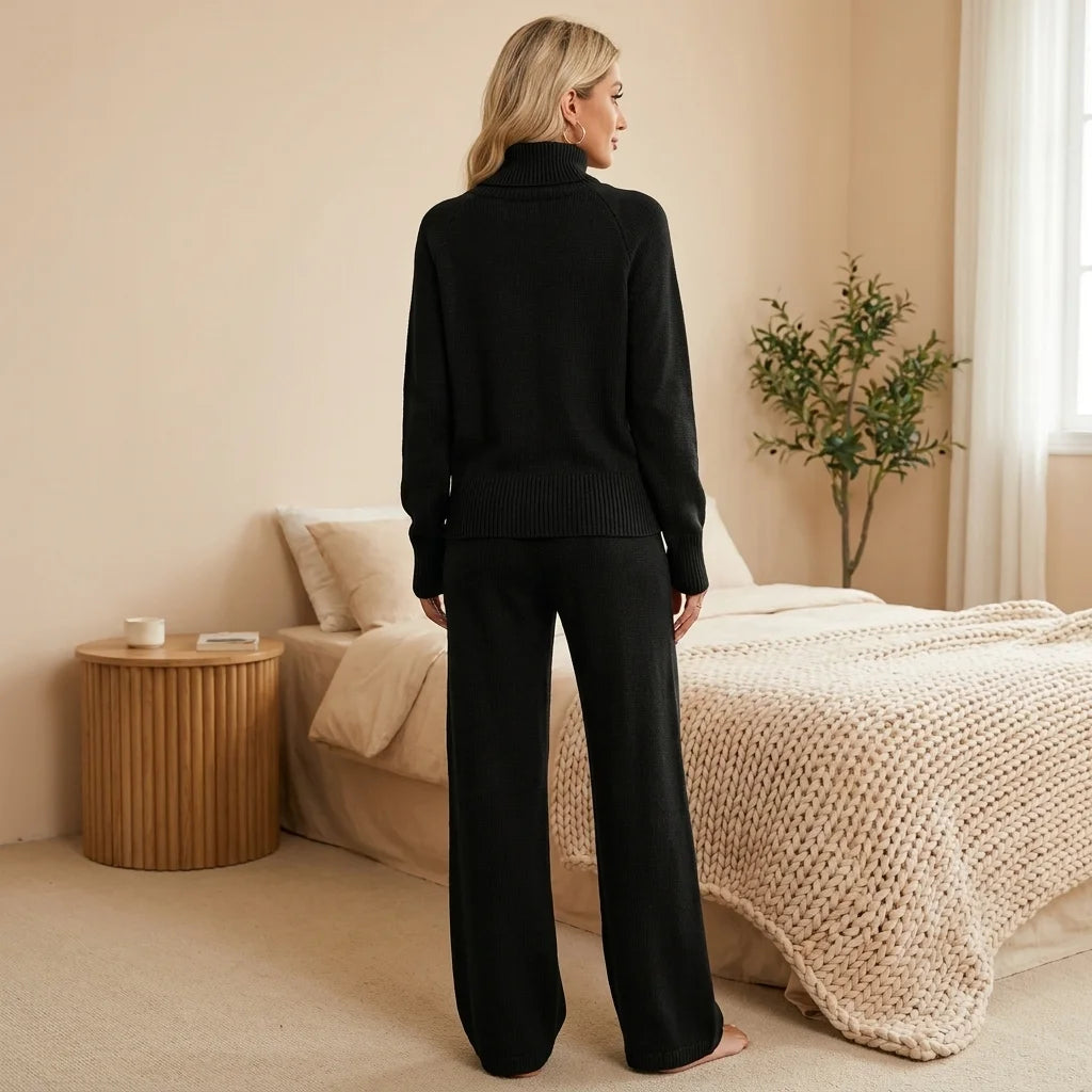 Mirelle Turtleneck Knit Lounge Set – long sleeves