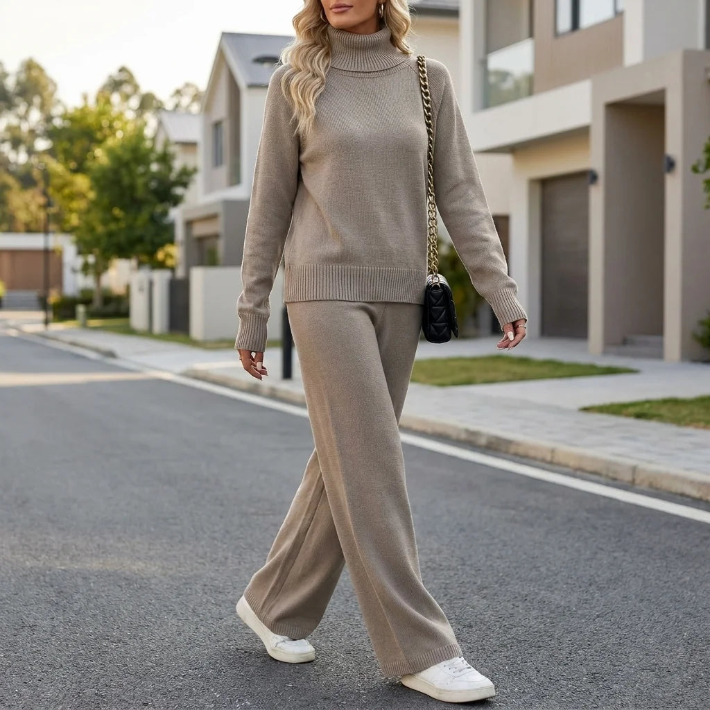Mirelle Turtleneck Knit Lounge Set – long sleeves
