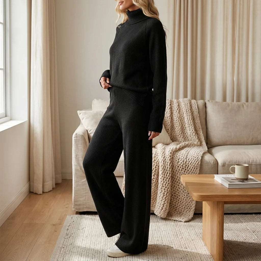Mirelle Turtleneck Knit Lounge Set – long sleeves