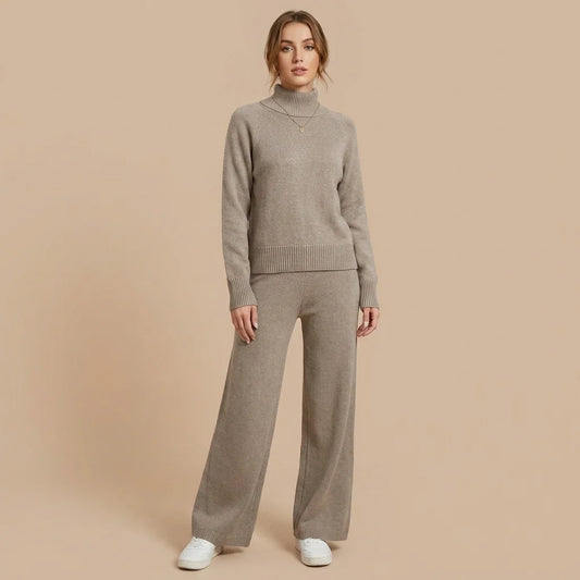 Mirelle Turtleneck Knit Lounge Set – long sleeves