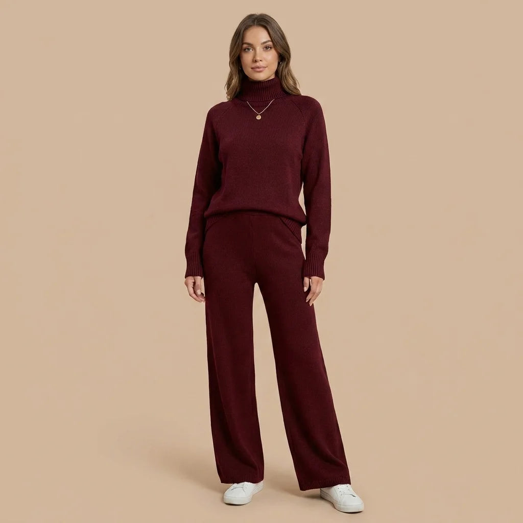 Mirelle Turtleneck Knit Lounge Set – long sleeves