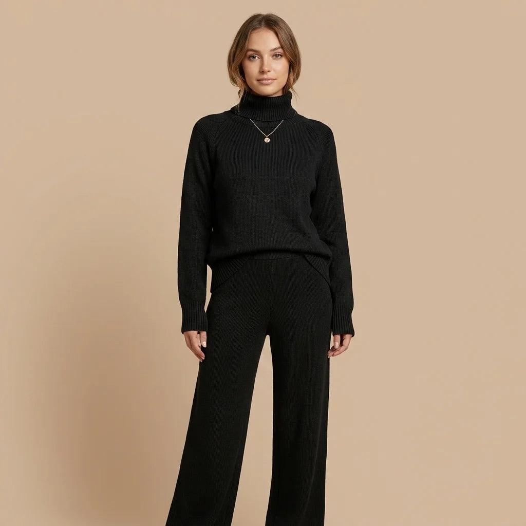 Mirelle Turtleneck Knit Lounge Set – long sleeves