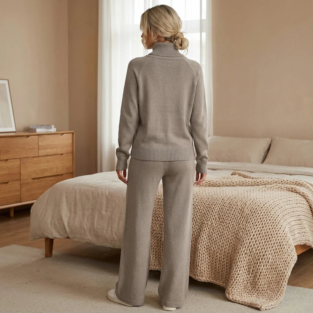 Mirelle Turtleneck Knit Lounge Set – long sleeves