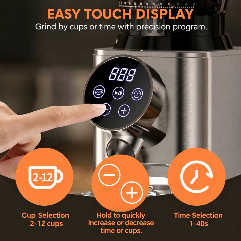 BioloMix CG210 Electric Burr Coffee Grinder – 48 Settings