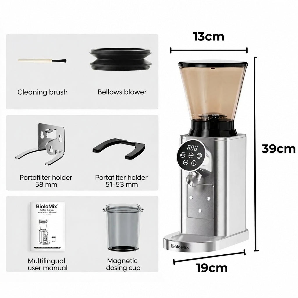 BioloMix CG210 Electric Burr Coffee Grinder – 48 Settings