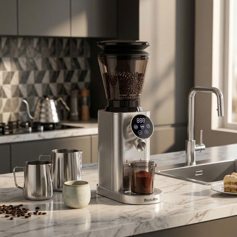 BioloMix CG210 Electric Burr Coffee Grinder – 48 Settings