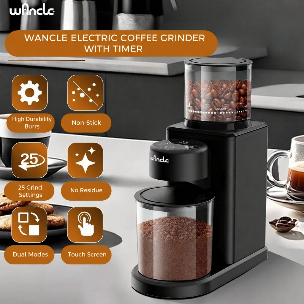 Wancle CBG-9001 Electric Burr Coffee Grinder – Touch LCD