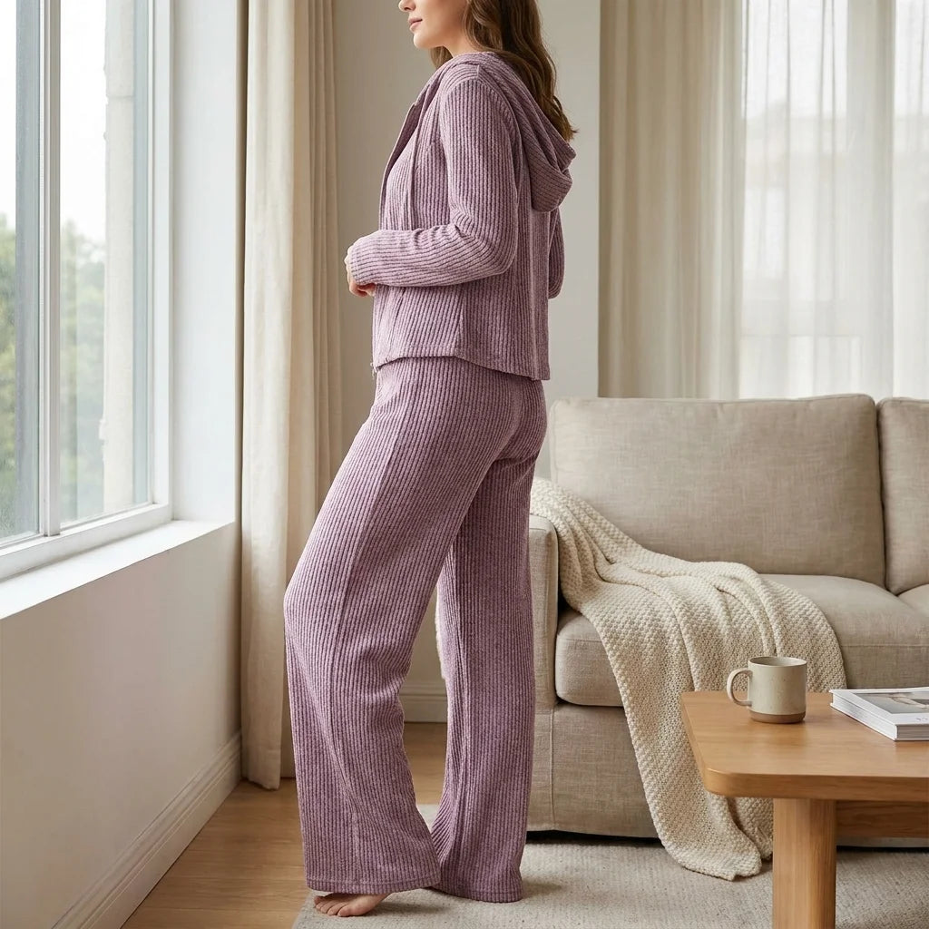 Noelle Hooded Lounge Set – drawstring detail